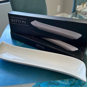 Duo of never-used ceramic serving platters